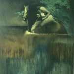 Horse and Rider in Pool 1973